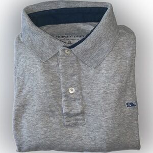 Vineyard vines men’s L/S polo, light gray, XL